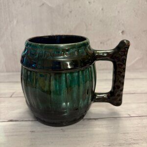 Blue Mountain Barrel Mug with Handle Drip Glaze Redware Mid Century (SKU: 189MI)